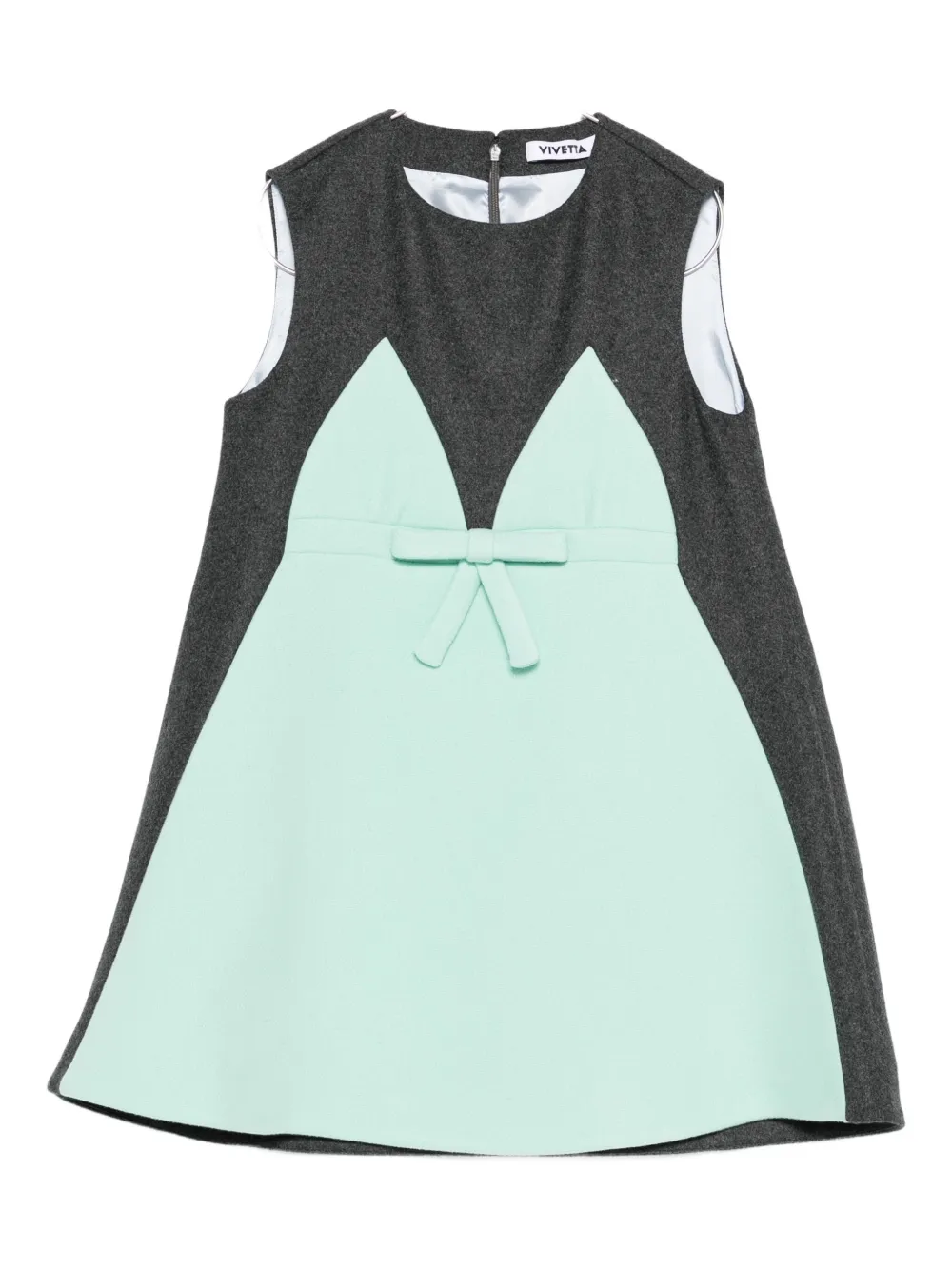 Vivetta Bow-detail Sleeveless Mini Dress In Gray