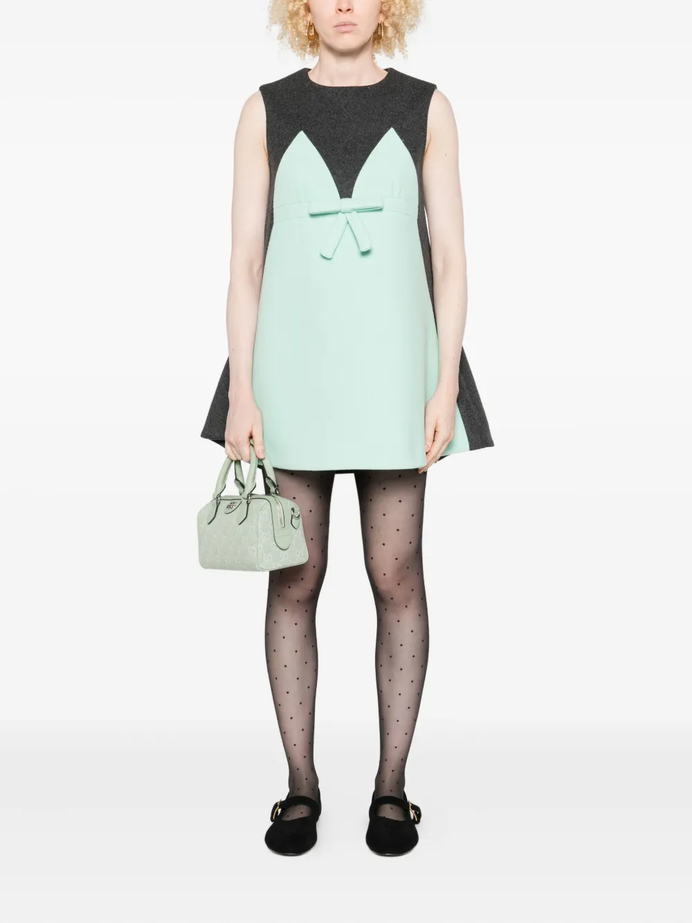 Vivetta bow-detail sleeveless mini dress - Grijs