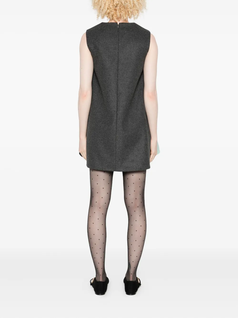 Vivetta Bow-detail Sleeveless Mini Dress In Gray