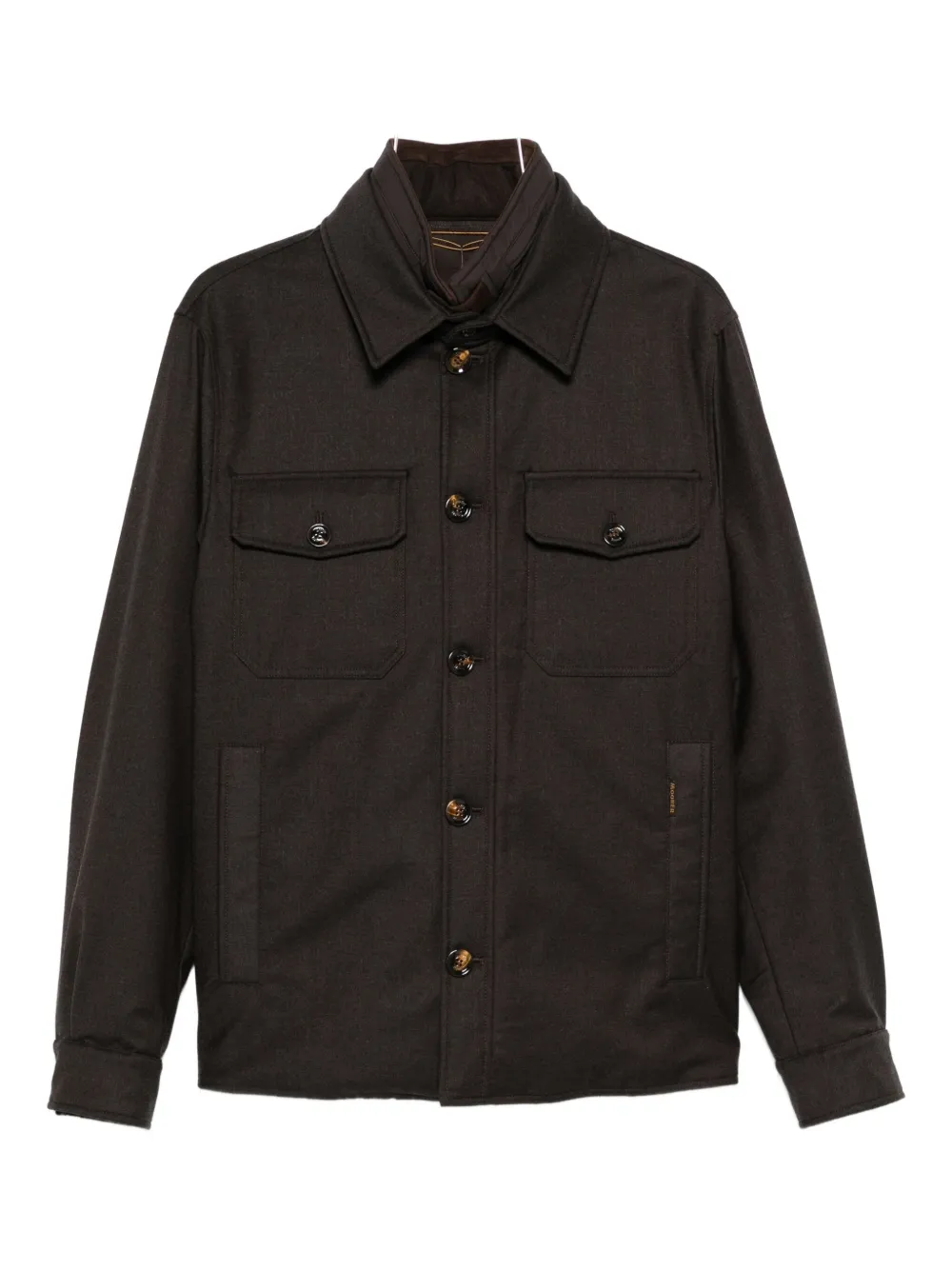 Moorer Button-fastening Flap-pocket Jacket In Brown