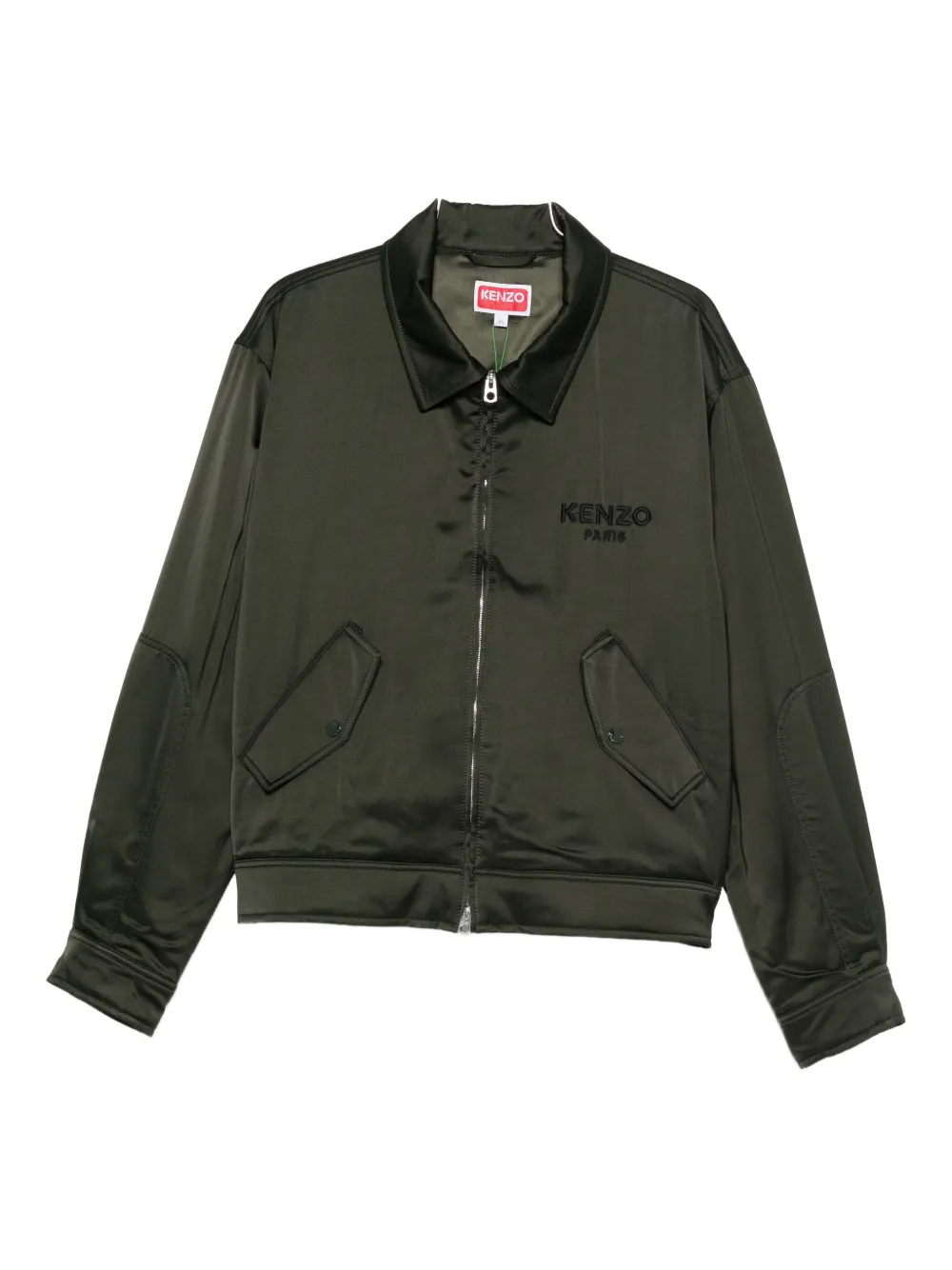 Kenzo logo-embroidered flap-pocket jacket | Green | Image 1