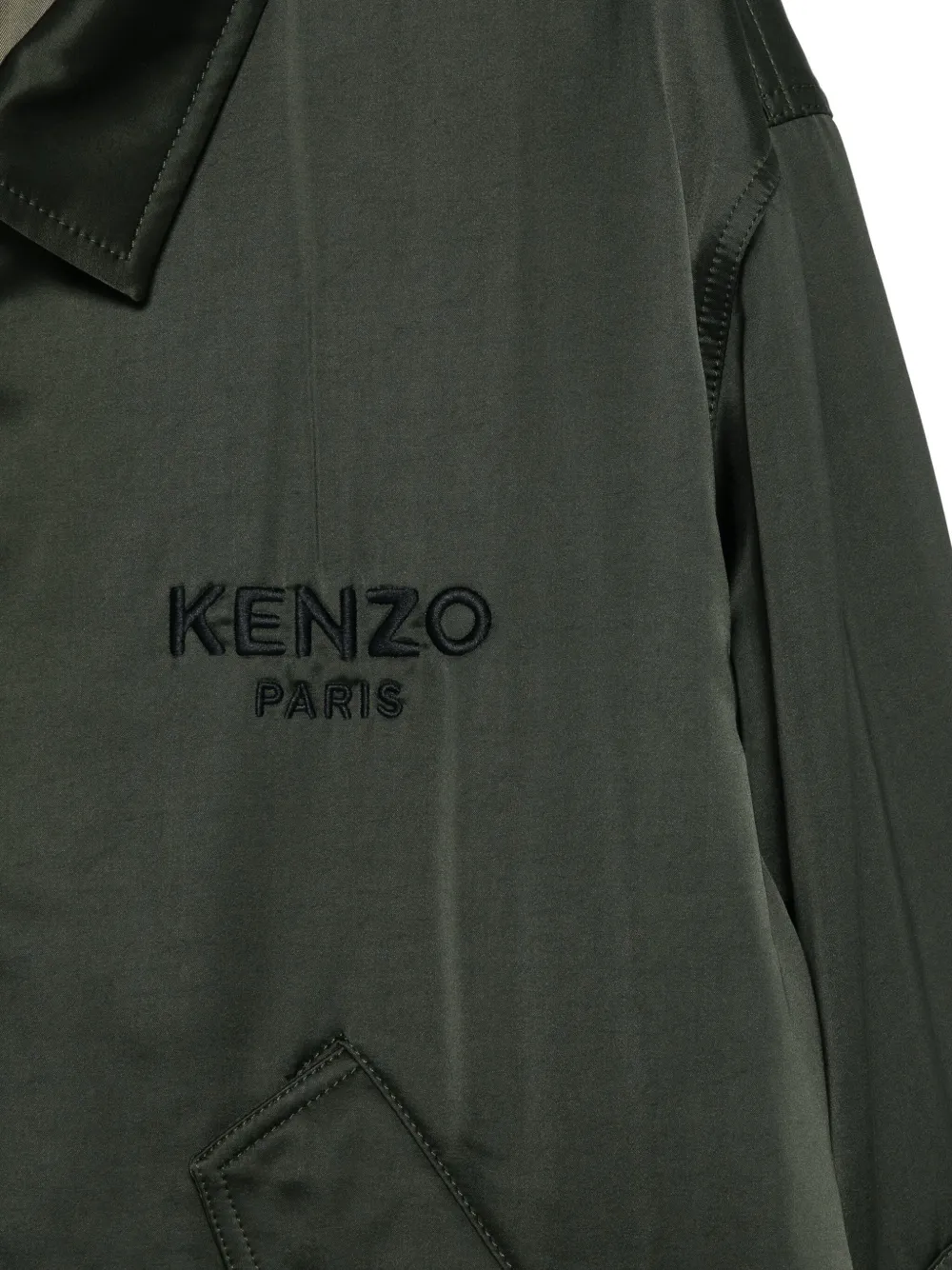Kenzo Jack met geborduurd logo en klepzak Groen