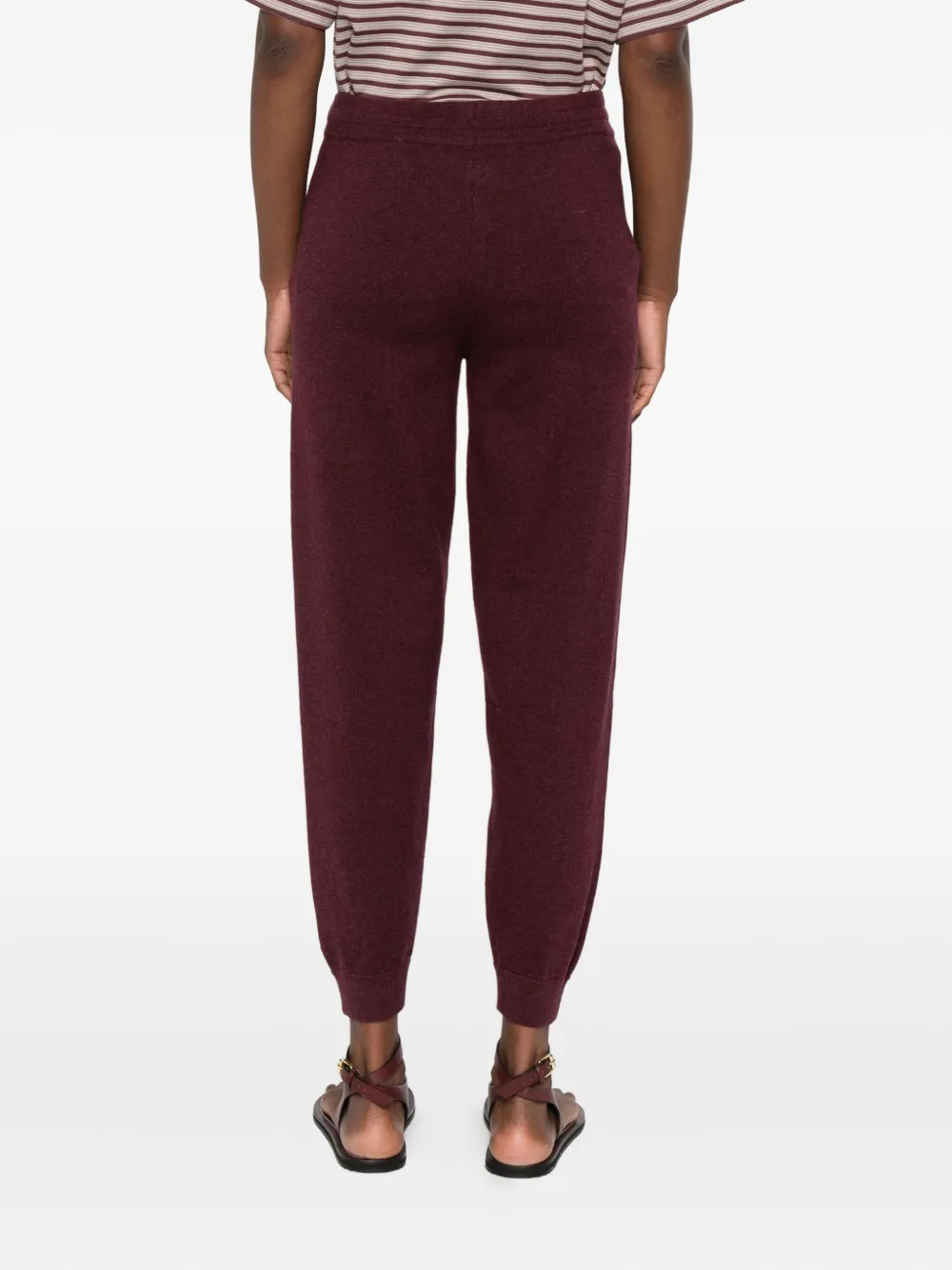 Isabel Marant Étoile Embroidered Logo Drawstring Track Pants In Burgundy