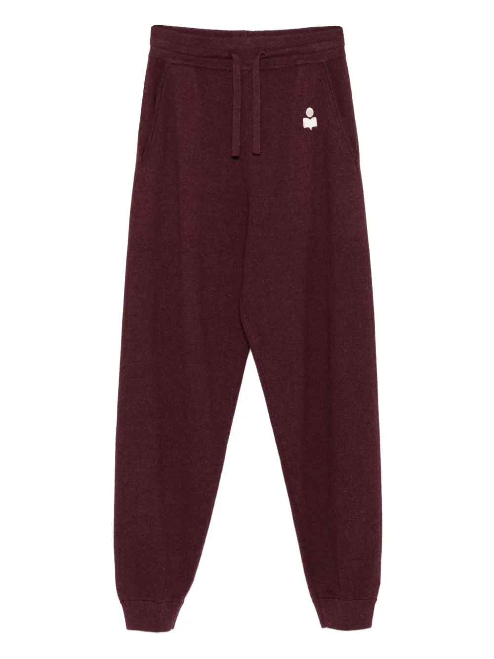 Isabel Marant Étoile Embroidered Logo Drawstring Track Pants In Burgundy