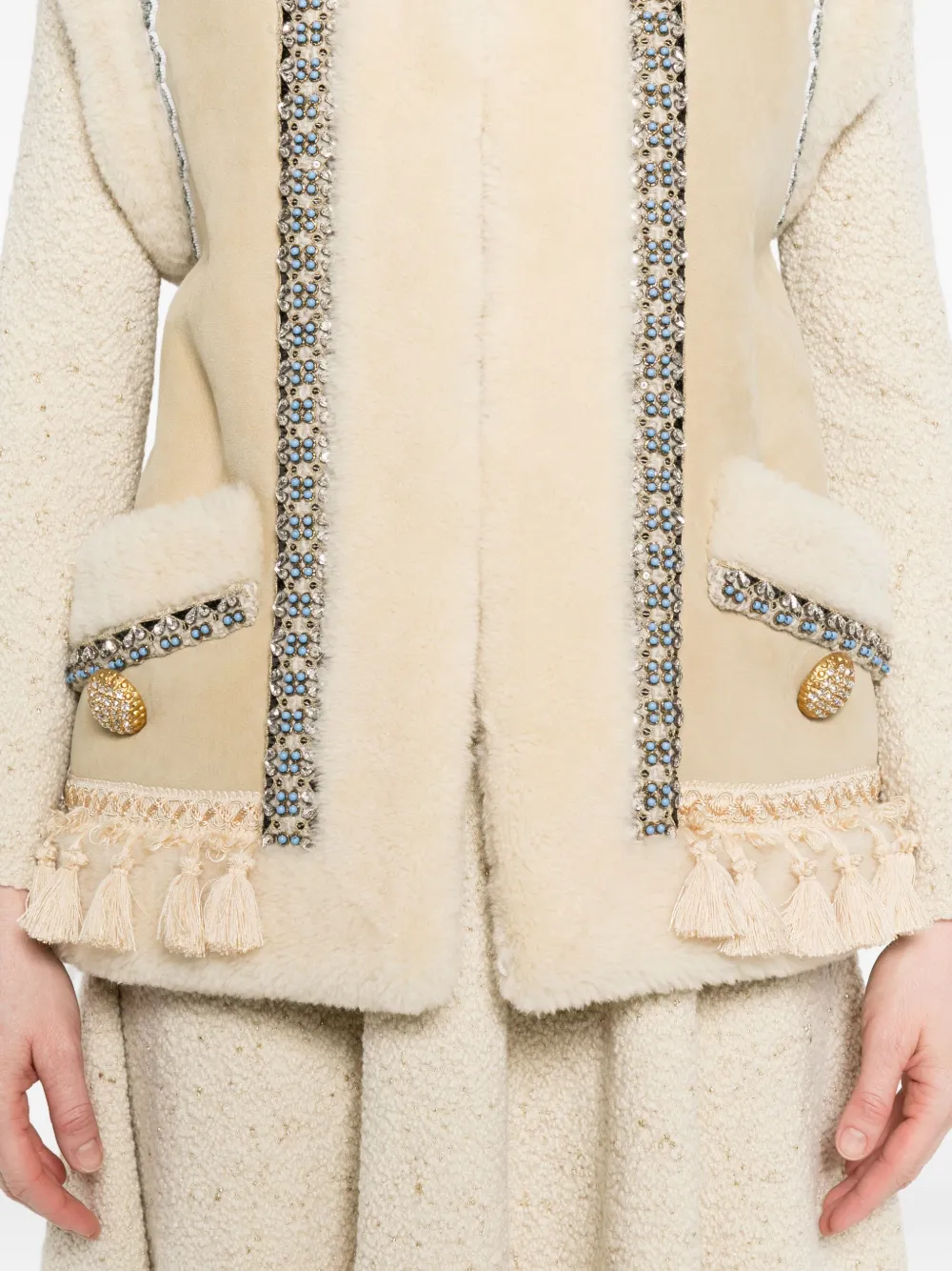 Valentino Garavani Gilet verfraaid met kwastje Beige
