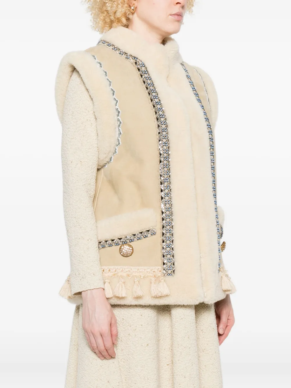 Valentino Garavani Gilet verfraaid met kwastje Beige