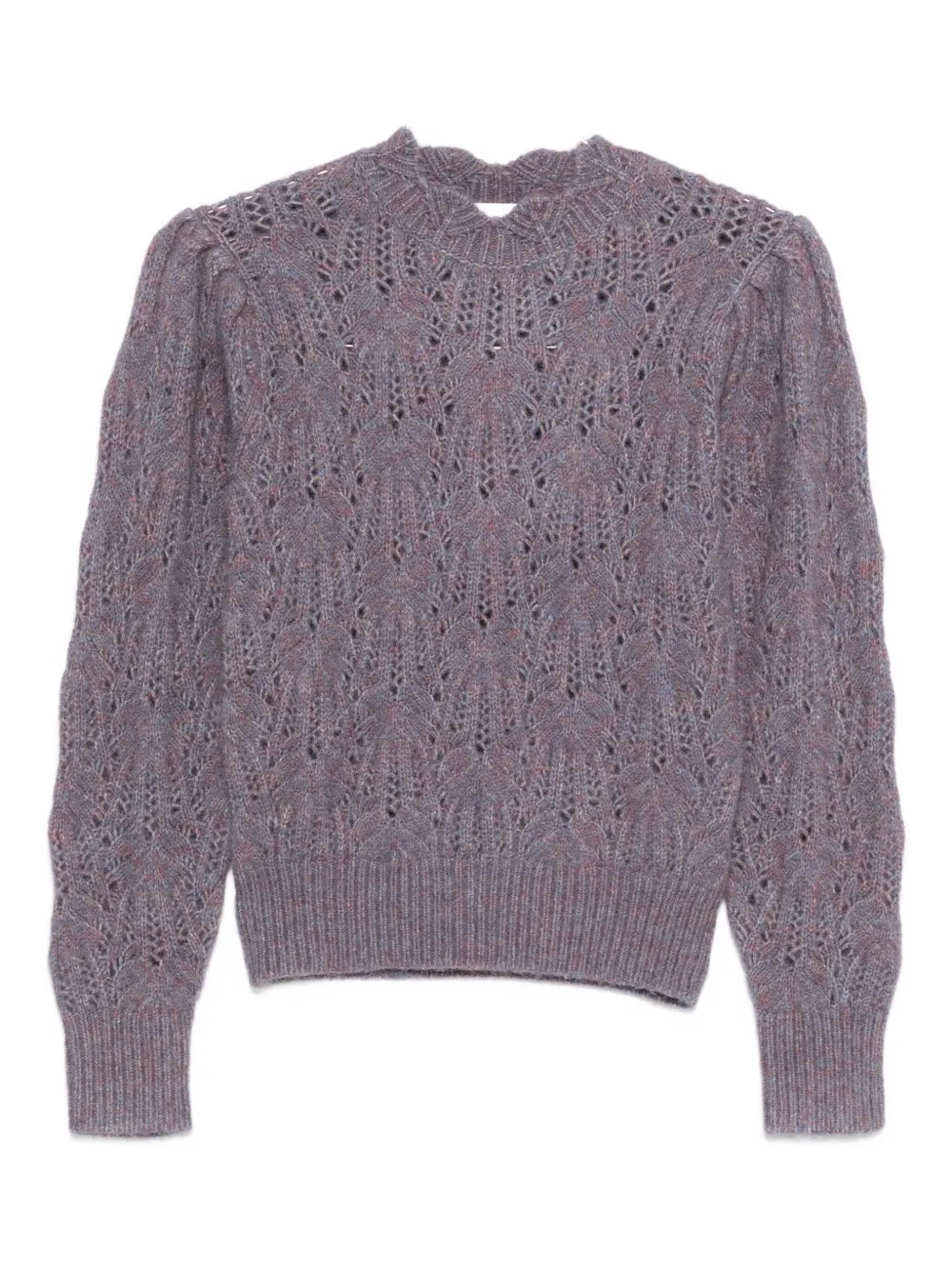 Isabel Marant Étoile Puff-sleeve Open-knit Sweater In Gray
