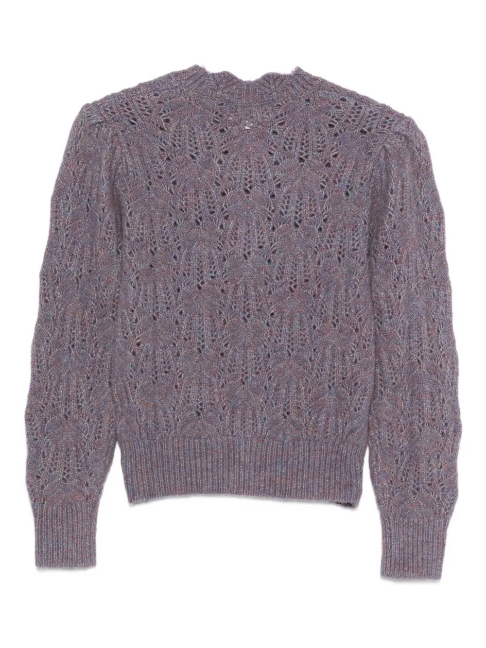 Isabel Marant Étoile Blue-violet Openwork Alpaca-blend Sweater In Gray
