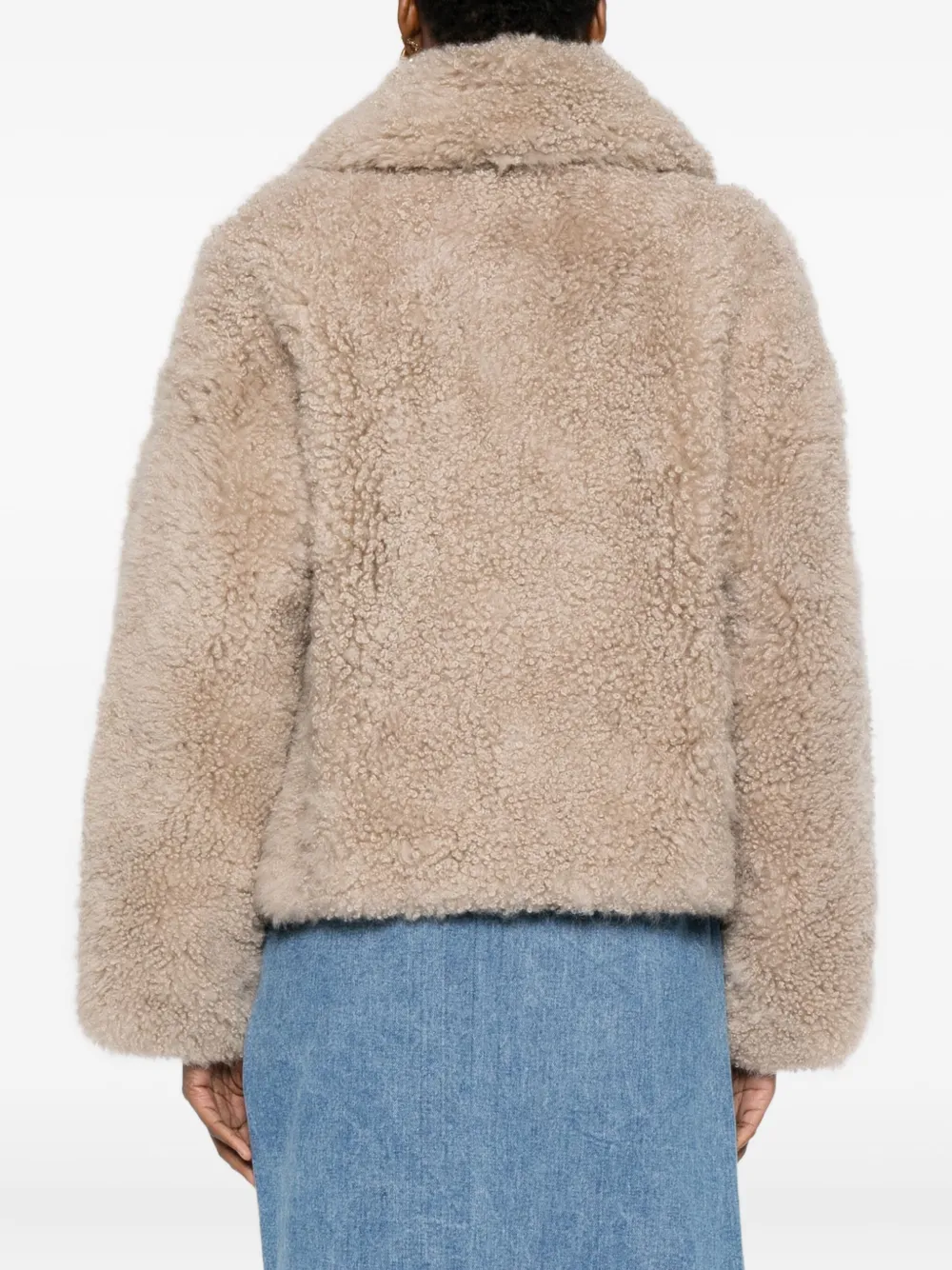 Yves Salomon Teddy-collared Jacket In Neutral
