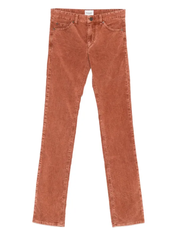 Marant Étoile Five-pocket Corduroy Trousers in Orange