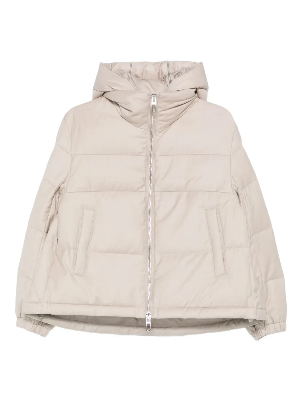 Duno Quilted Hooded Jacket In Neutral