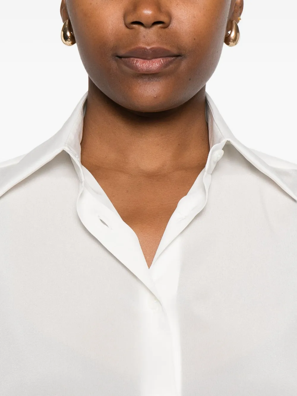 Mazzarelli Gea Long-sleeve Button-up Shirt In White