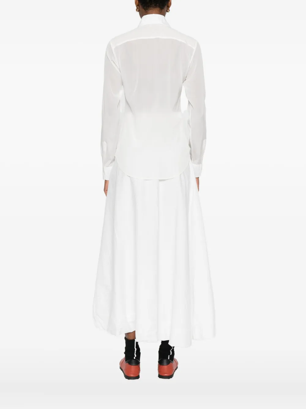 Mazzarelli Gea Long-sleeve Button-up Shirt In White