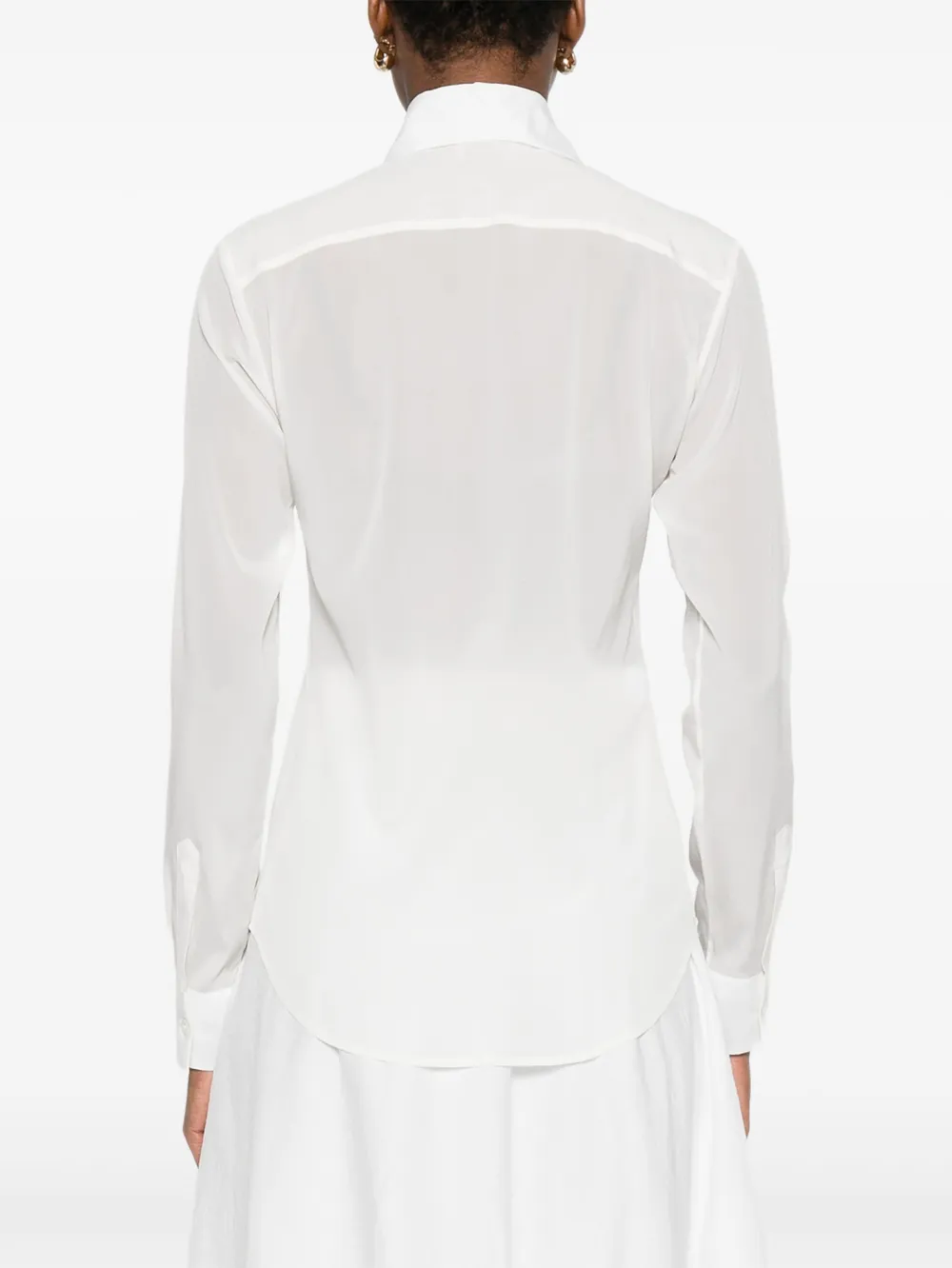 Mazzarelli Gea button-up blouse met lange mouwen Wit