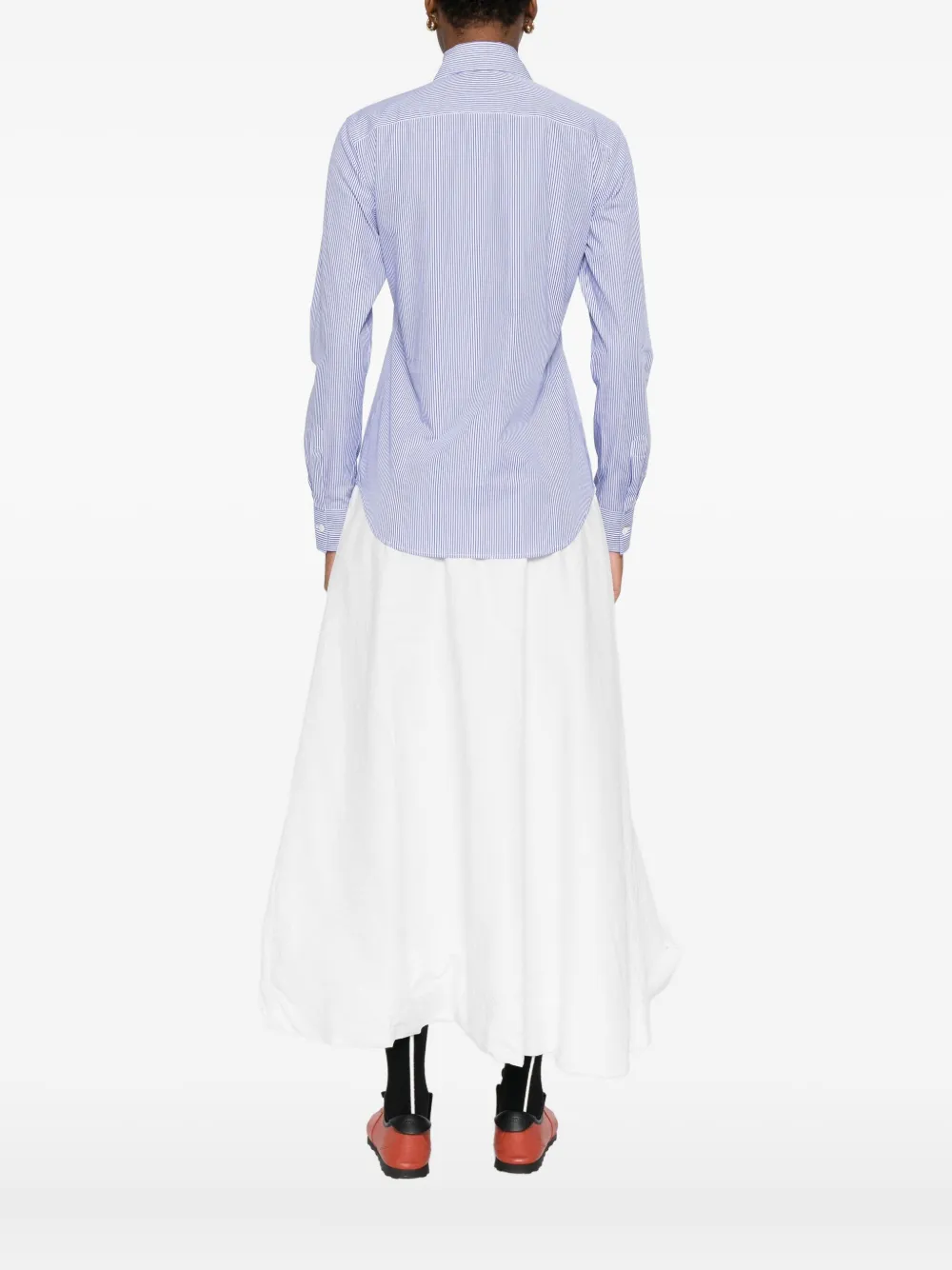 Mazzarelli Gea Striped Button-fastening Shirt In Blue
