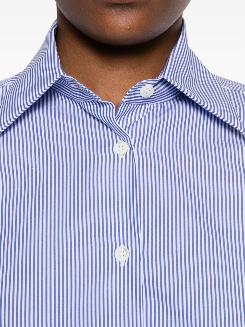 Mazzarelli Gea Striped Button-fastening Shirt In Blue