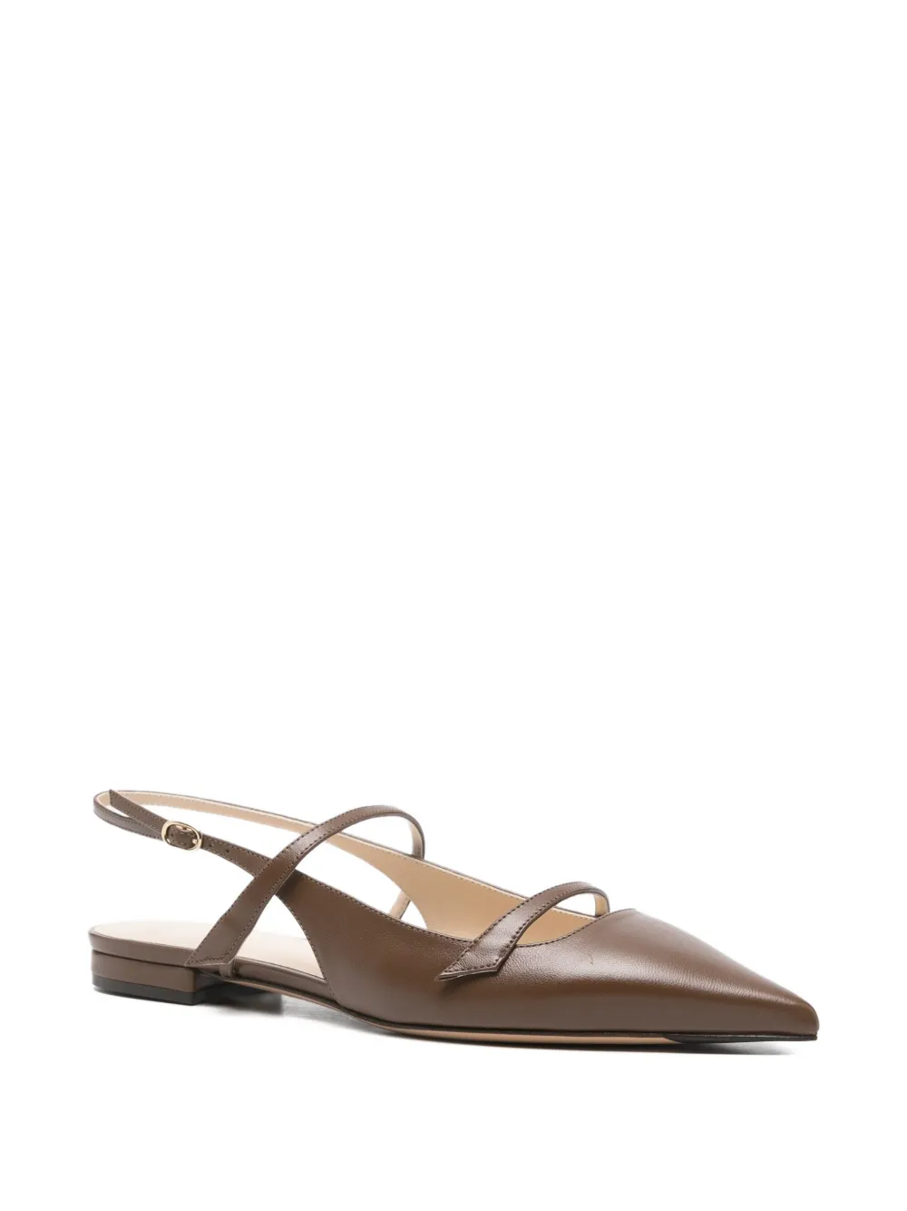 Alexandre Birman Leren ballerina's - Bruin