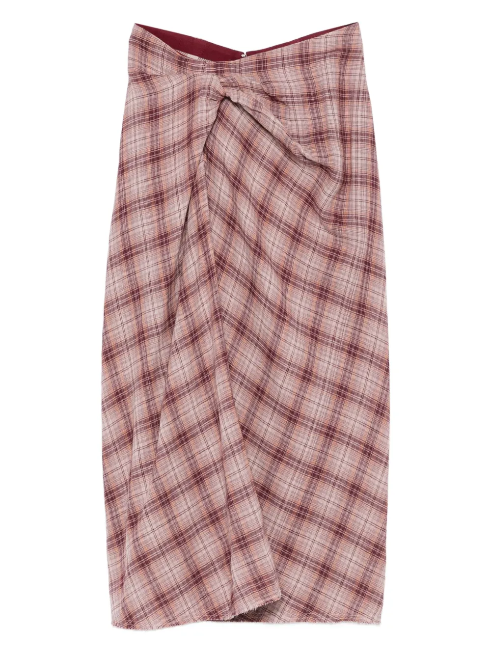 MARANT ÉTOILE checked-pattern wrap midi skirt | Pink | Image 1
