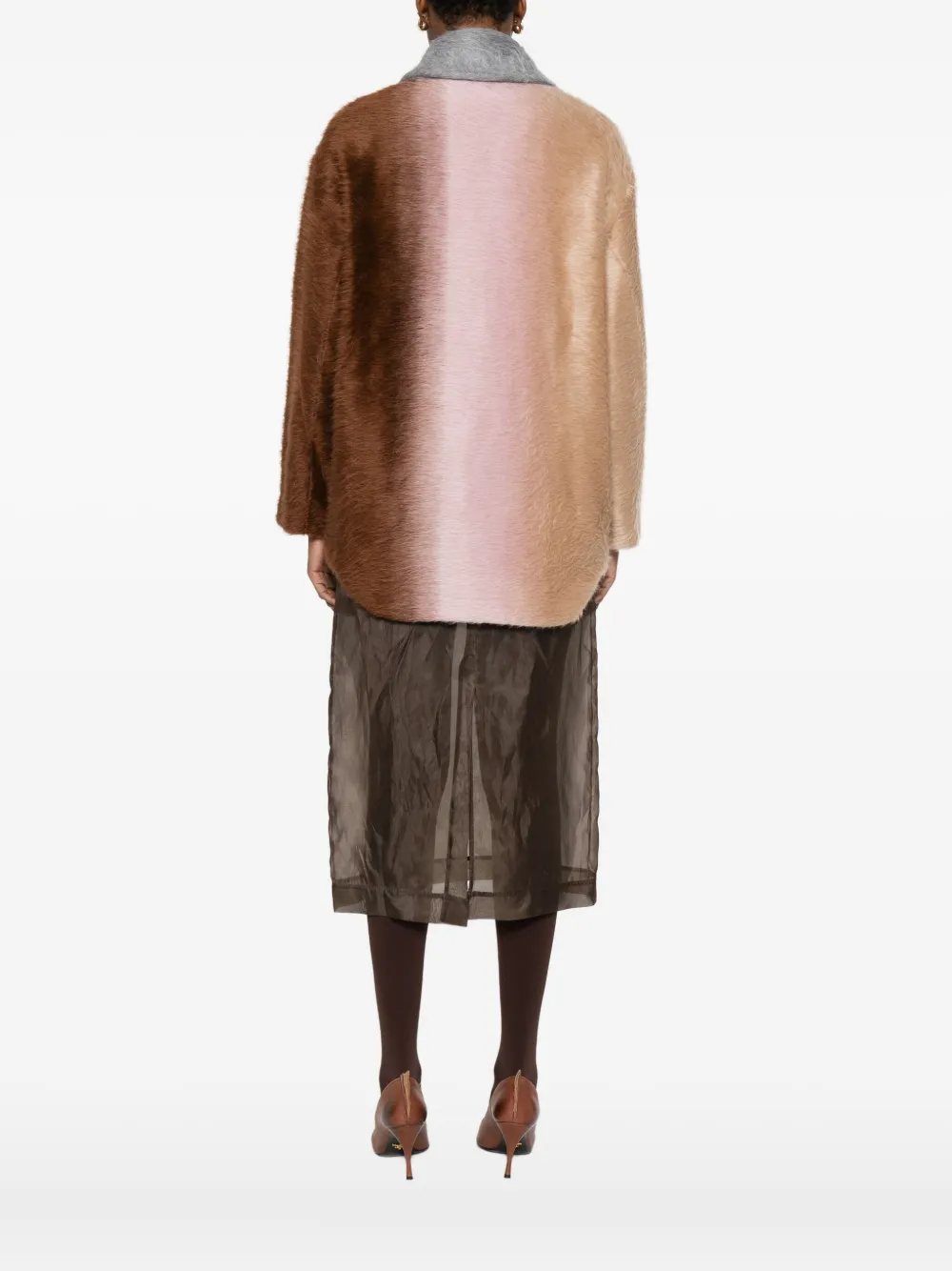Fendi Alpaca And Wool Double-breasted Coat In Multi