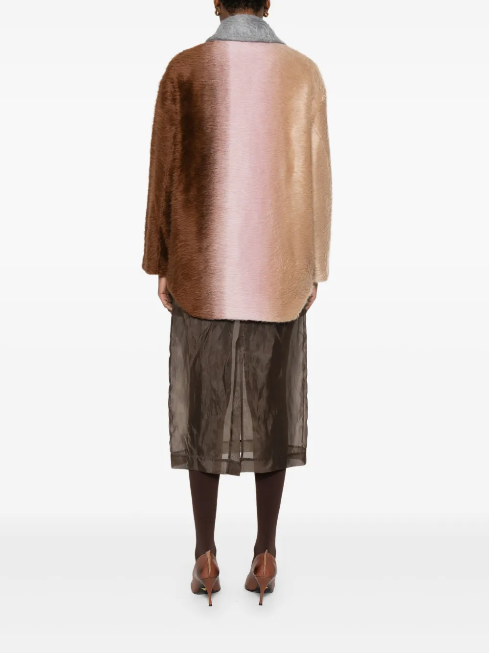 FENDI Jack met dubbele rij knopen en colourblocking Beige