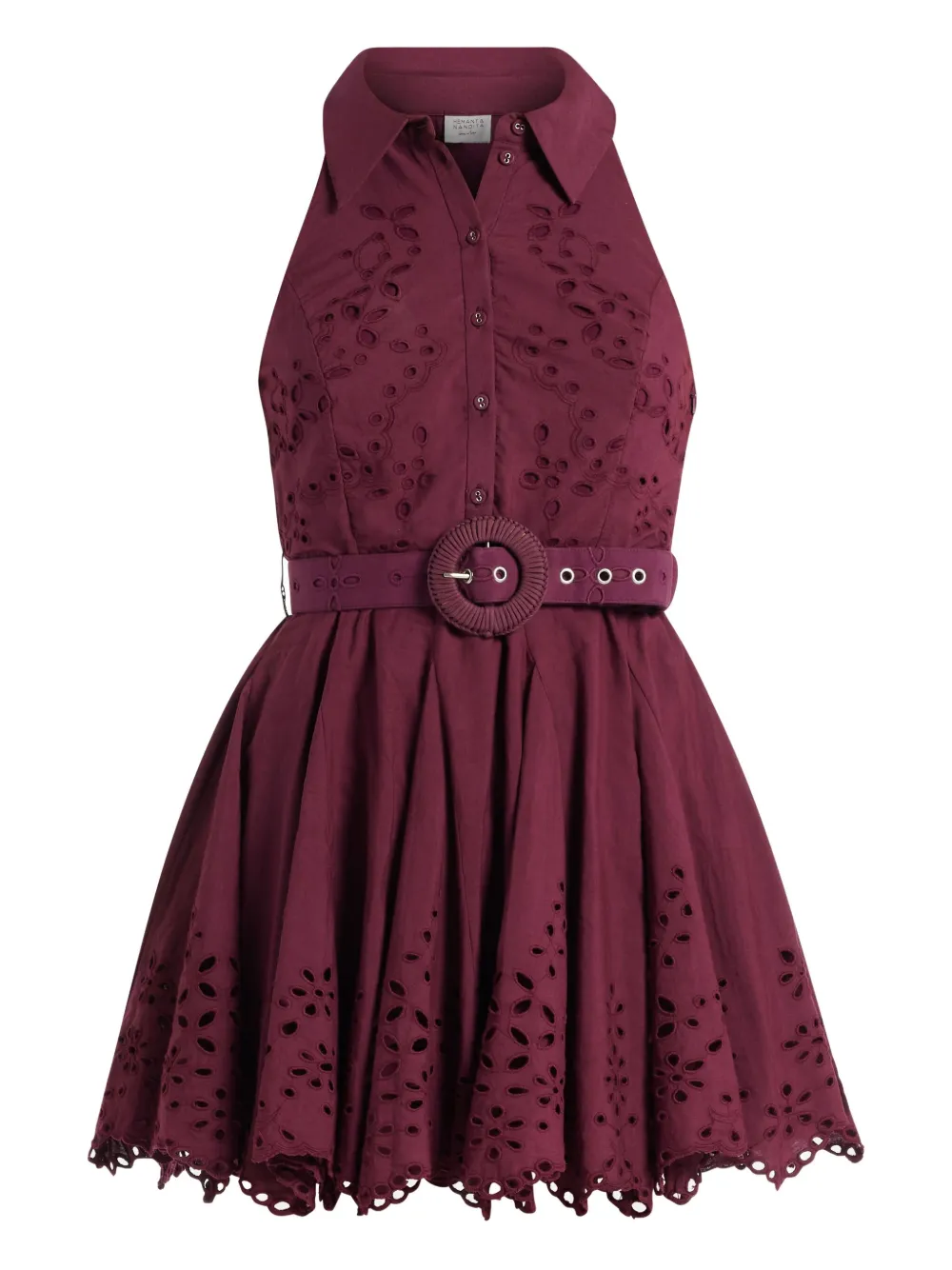 Hemant & Nandita Mahi Belted Mini Dress In Burgundy