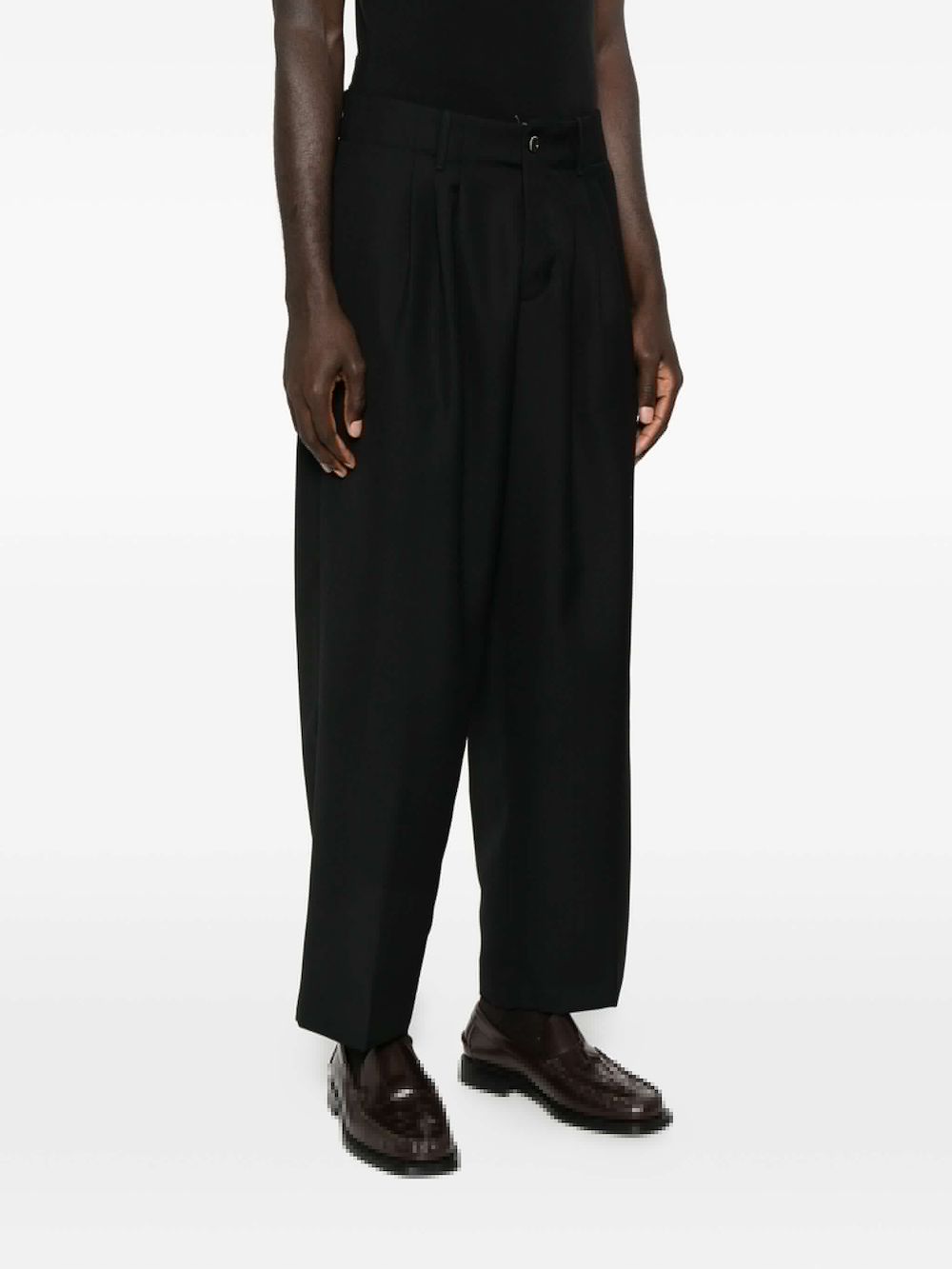 Nine In The Morning Pleated-front Trousers In Black