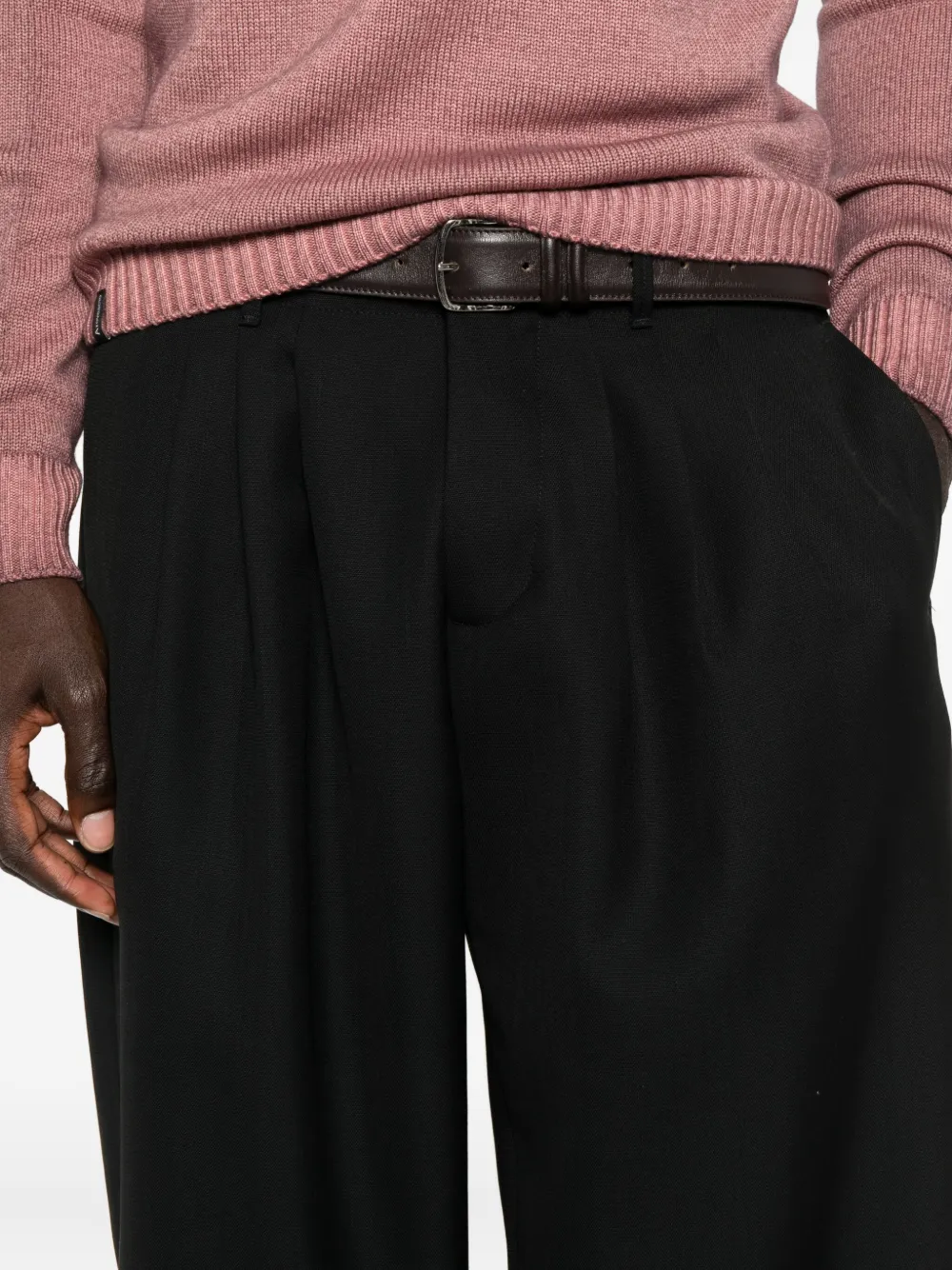 Nine In The Morning Pleated-front Trousers In Black