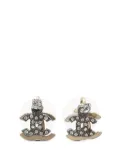 CHANEL Pre-Owned 2006 Bicolor Double CC Rhinestone Bullet Backs Earrings costume earrings - Gold