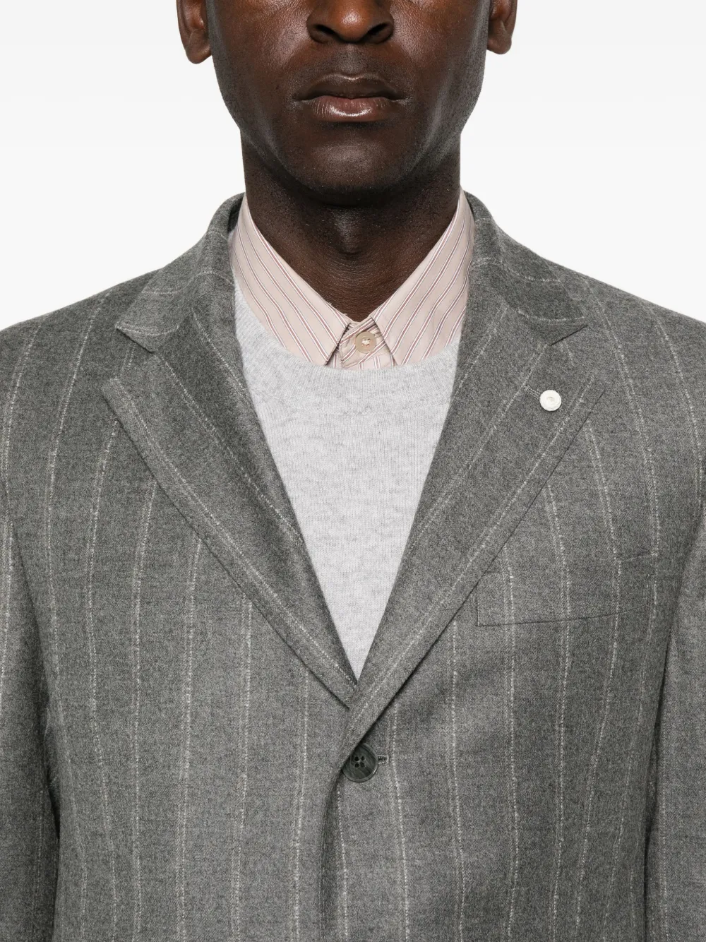 Luigi Bianchi Mantova Pinstripe Wool Suit In Gray