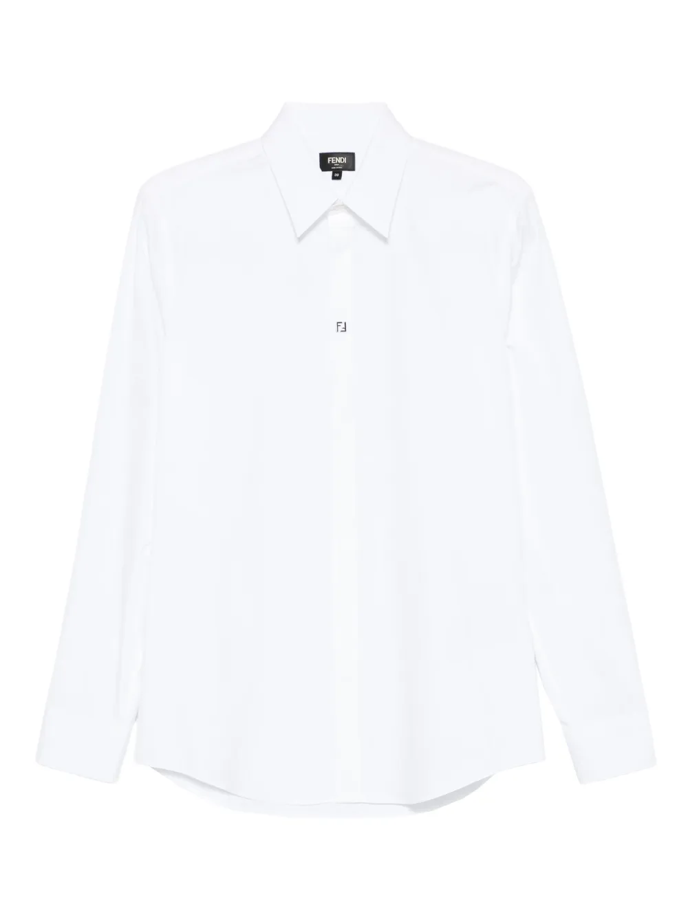 FENDI logo-plaque cotton shirt | White | Image 1