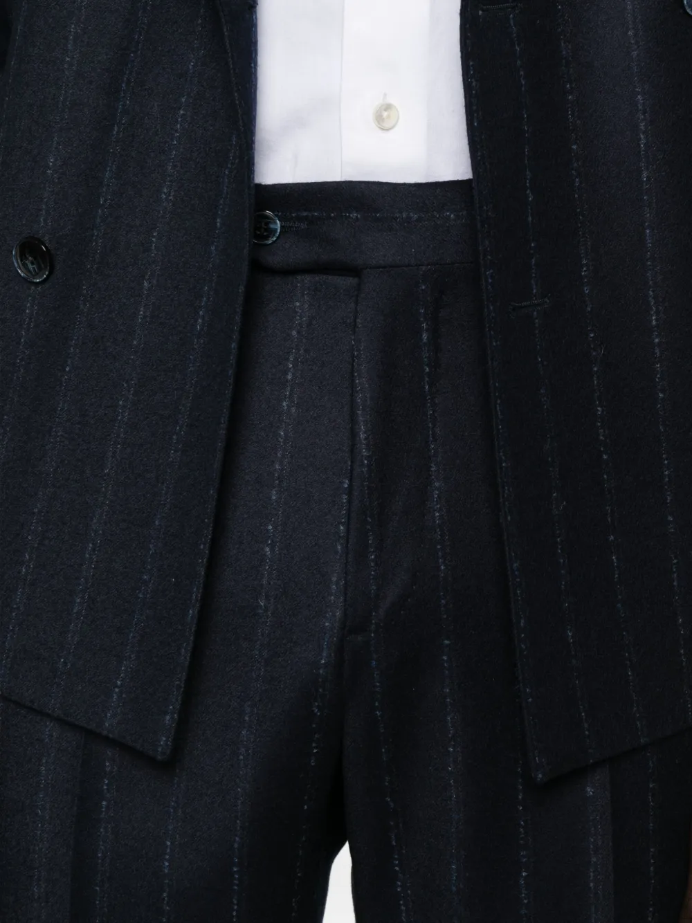 Luigi Bianchi Mantova Pinstripe Double-breasted Suit In Black