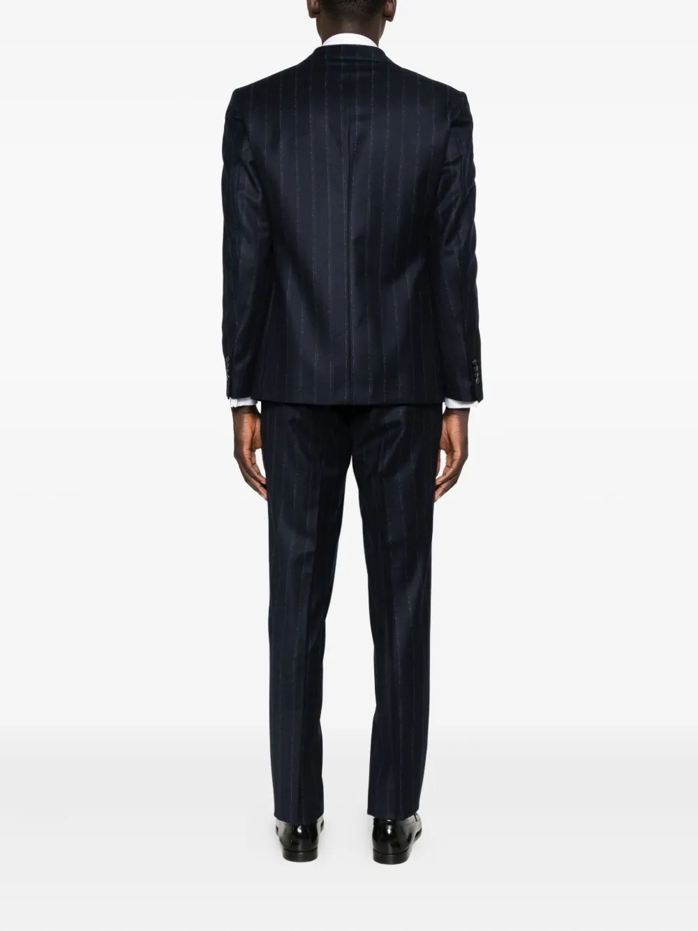 Luigi Bianchi Mantova Pinstripe Double-breasted Suit In Black