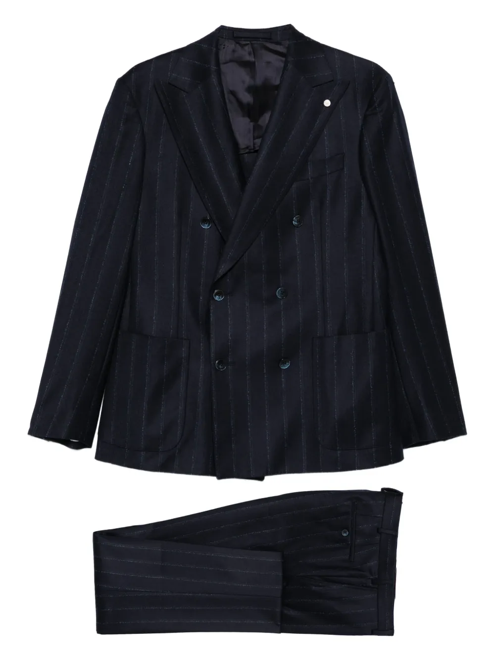 LUIGI BIANCHI MANTOVA pinstripe double-breasted suit | Blue | Image 1