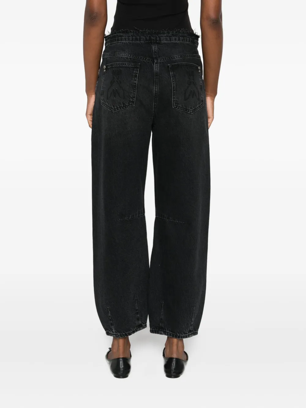 Patrizia Pepe Jeans met franje taille Zwart