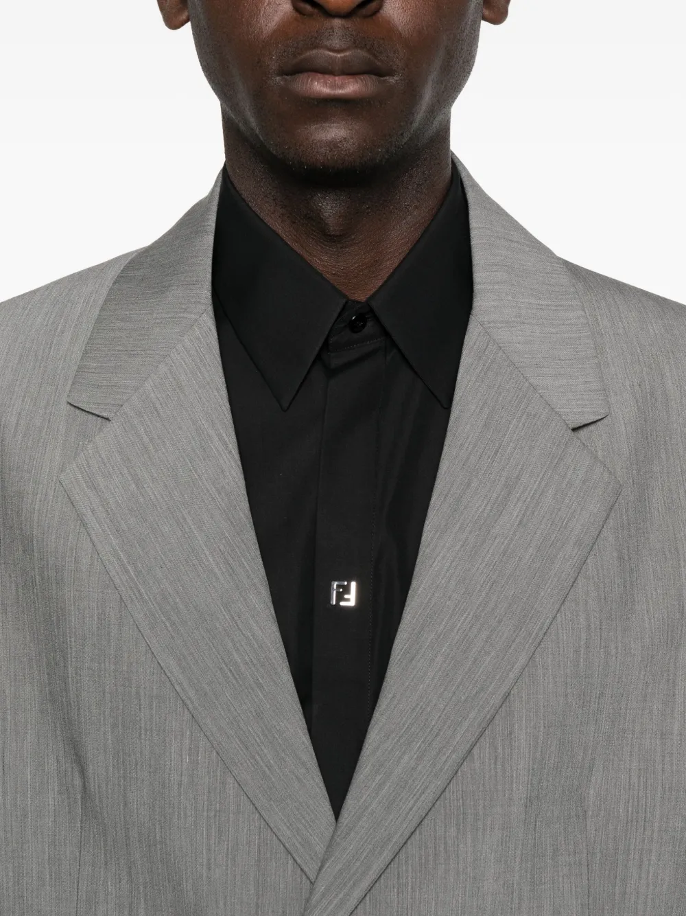 Fendi Logo-plaque Shirt In Black