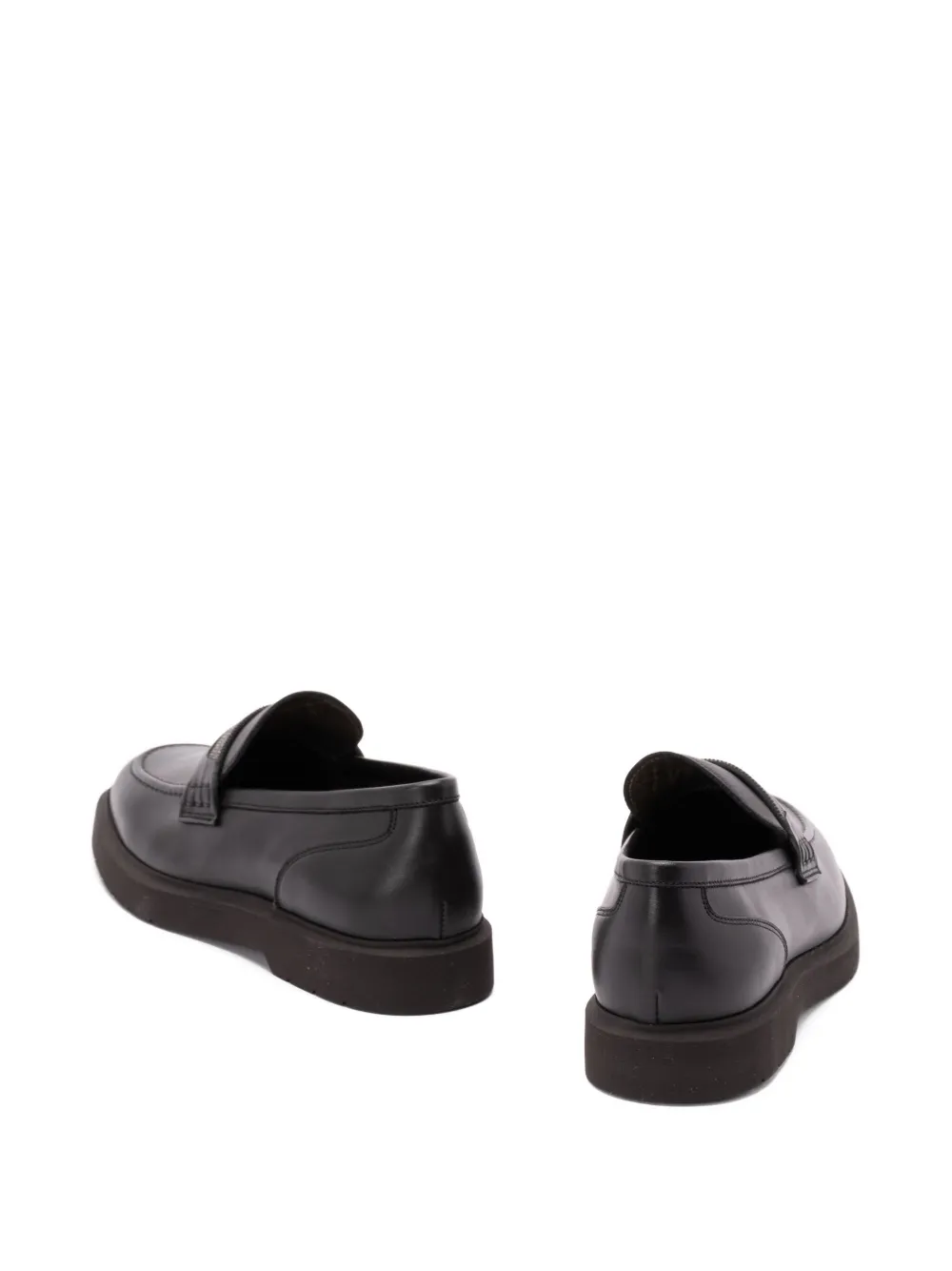 Brunello Cucinelli chain-detail leather loafers Black