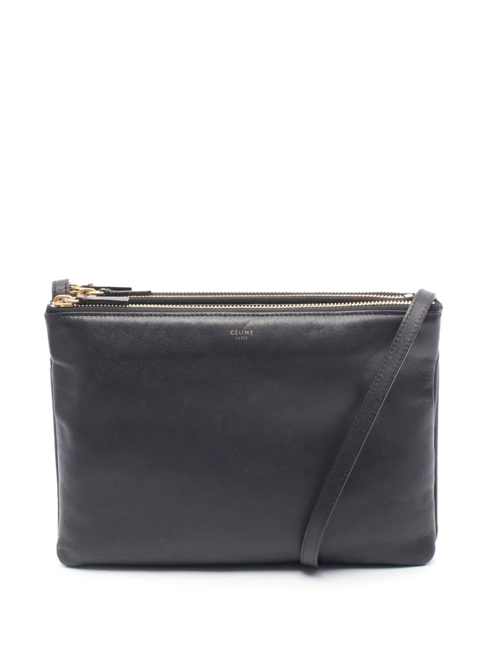 Céline Pre-Owned 2012-2018 ラージ ラムスキン トリオ ショルダーバッグ - ブラック Céline Pre-Owned 2012-2018 ラージ ラムスキン トリオ ショルダーバッグ - ブラック