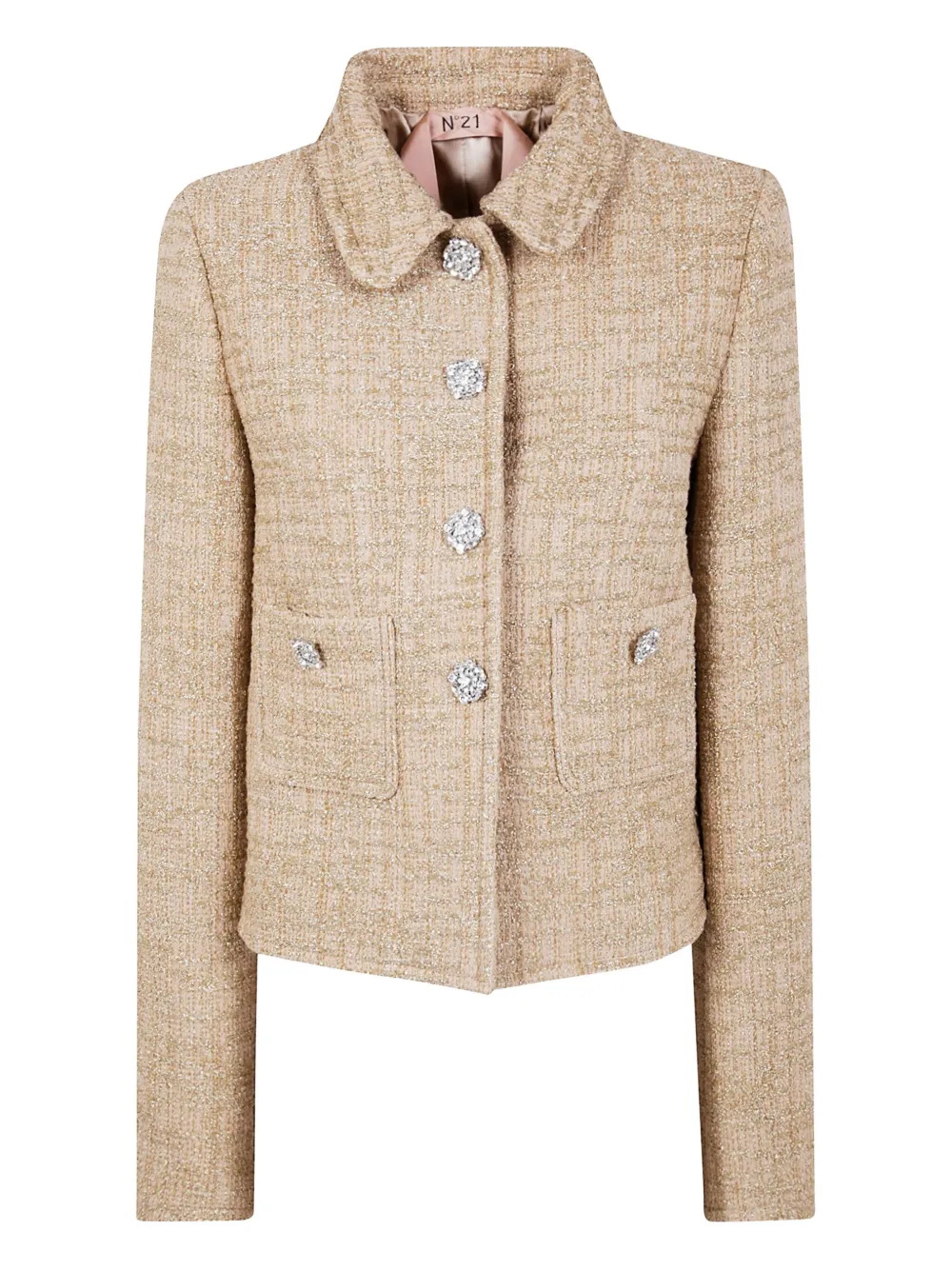N°21 Long-sleeved Tweed Jacket In Multi