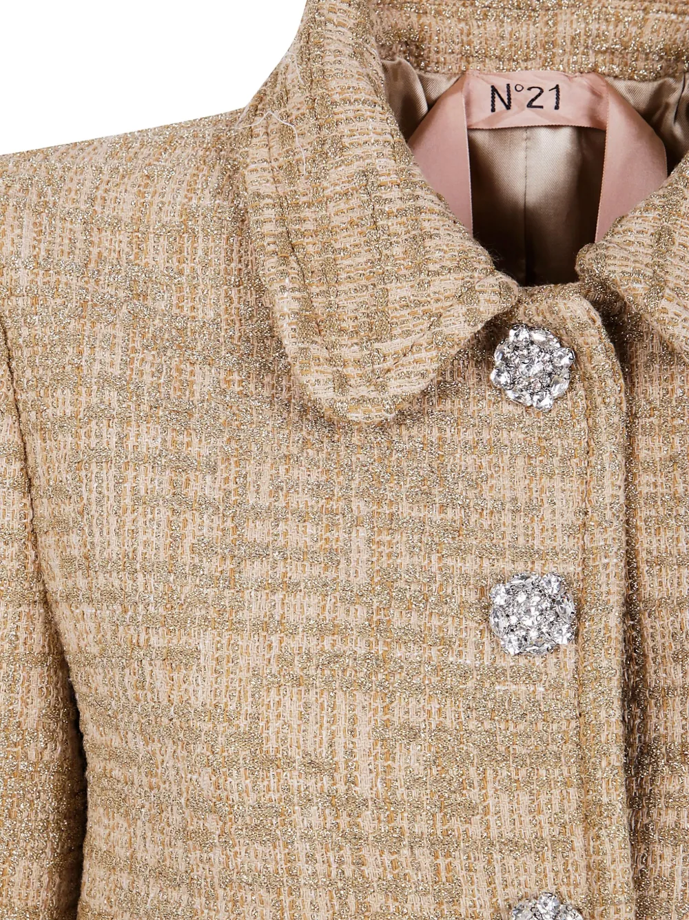 N°21 Long-sleeved Tweed Jacket In Multi