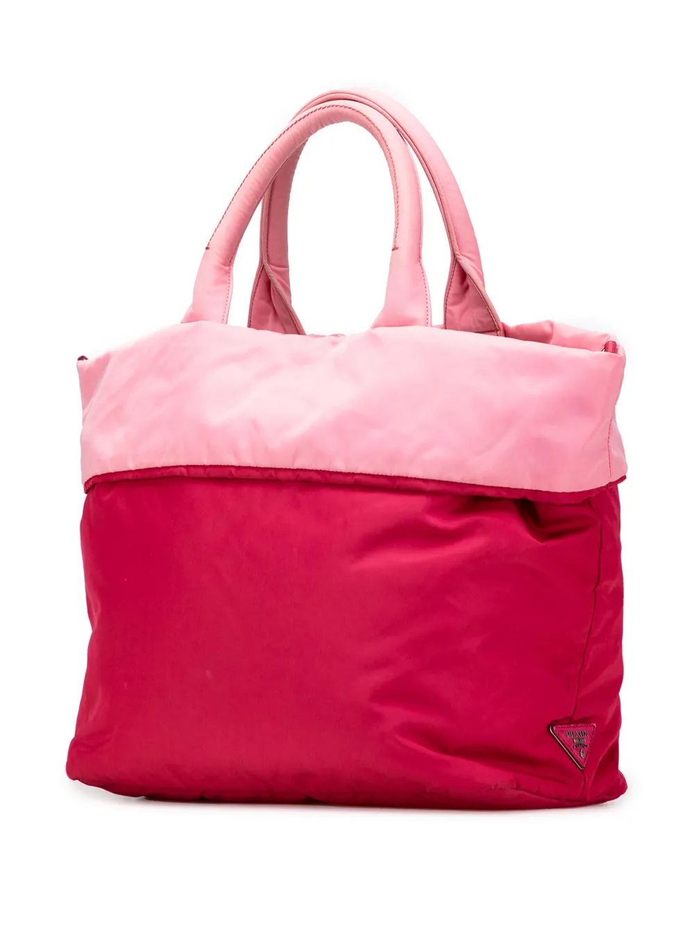 Pre-owned Prada 2000-2025 Tessuto Reversible Satchel In Pink