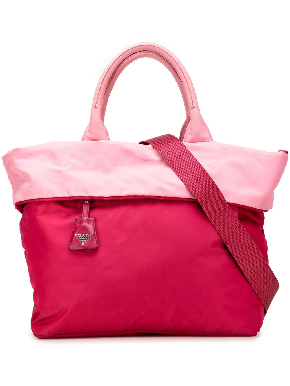 Prada Pre-Owned 2000-2025 テスート リバーシブル サッチェルバッグ - ピンク Prada Pre-Owned 2000-2025 テスート リバーシブル サッチェルバッグ - ピンク