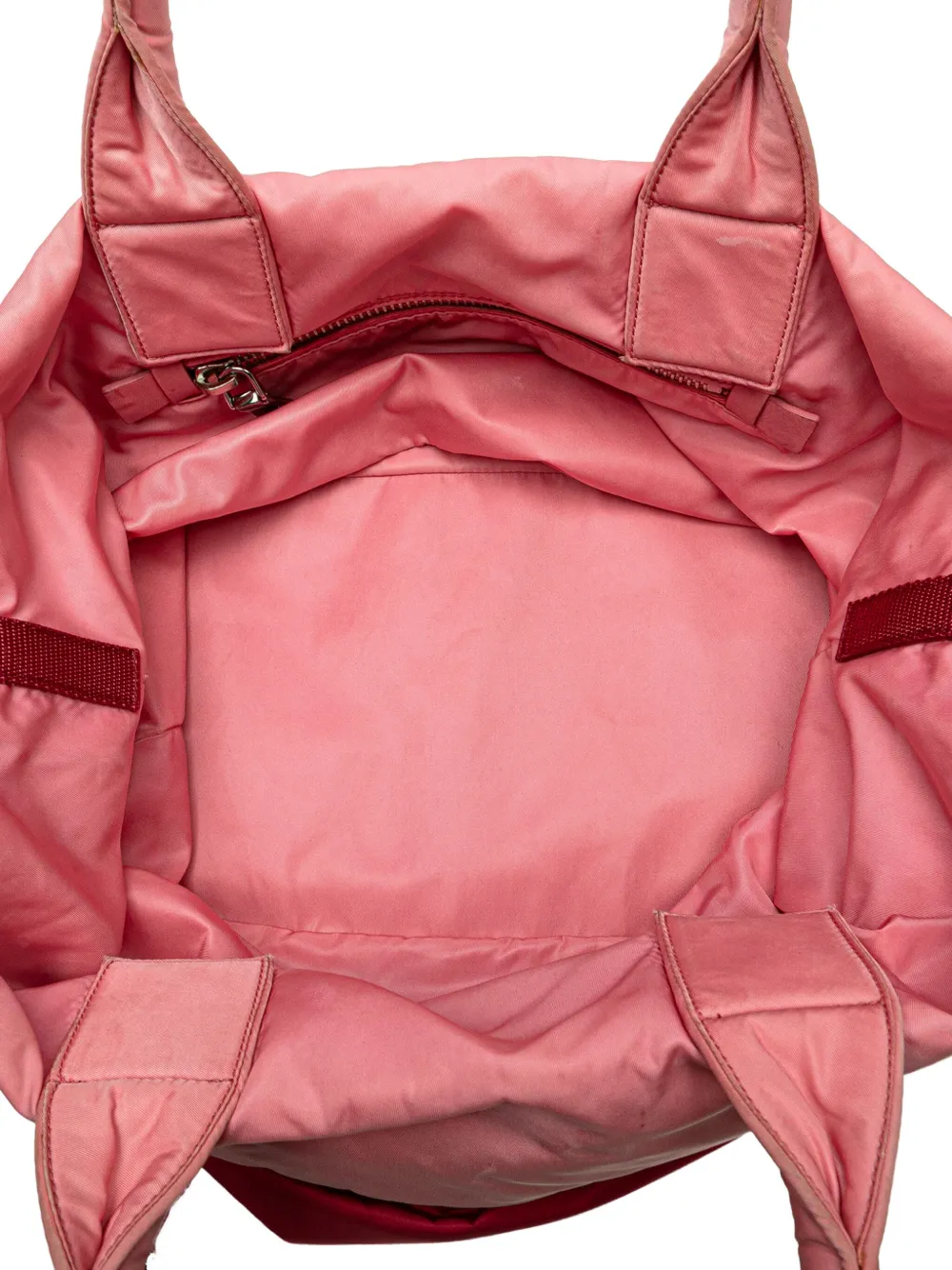 Pre-owned Prada 2000-2025 Tessuto Reversible Satchel In Pink