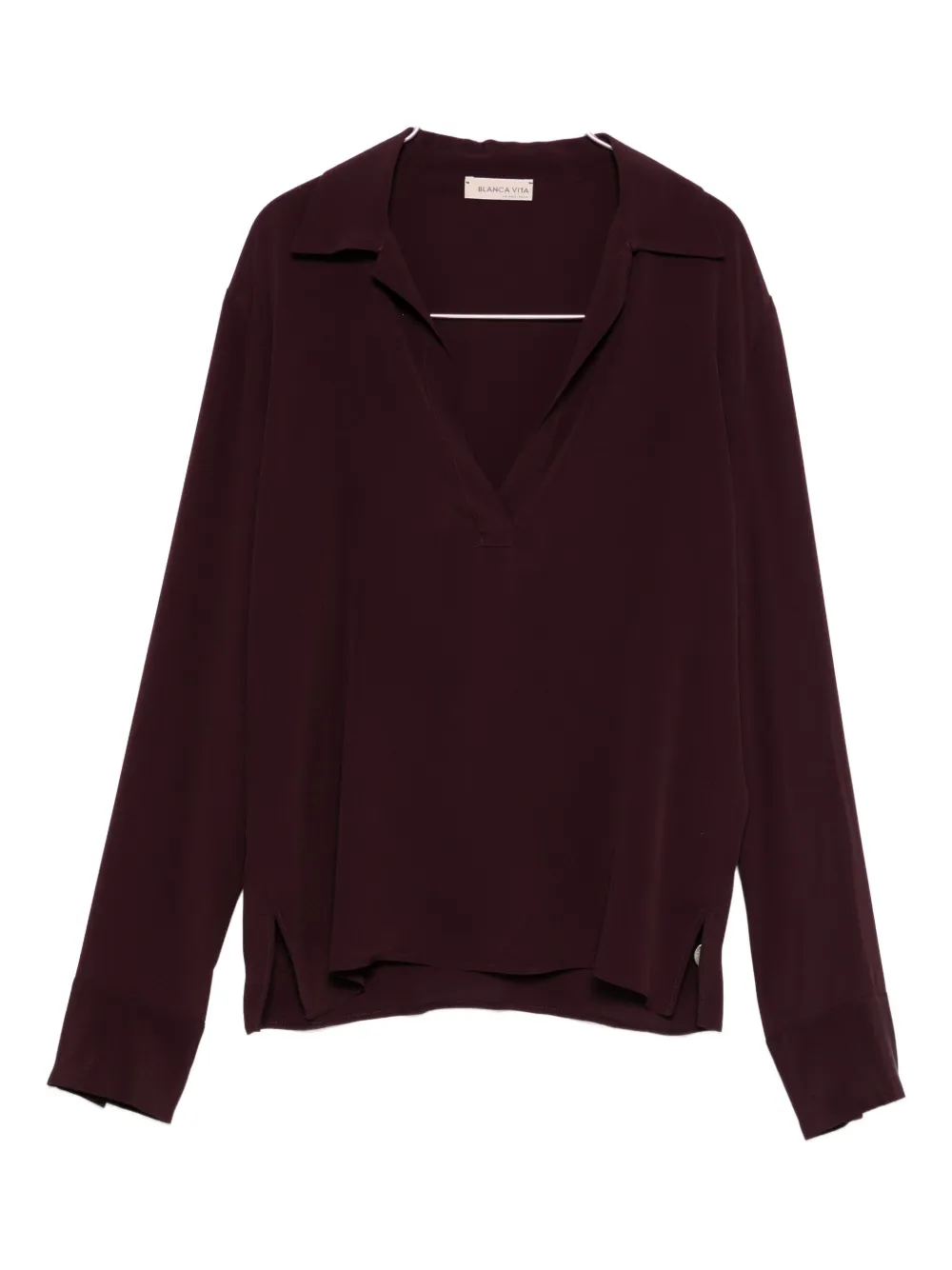 Blanca Vita V-neck long-sleeve top - Rosso