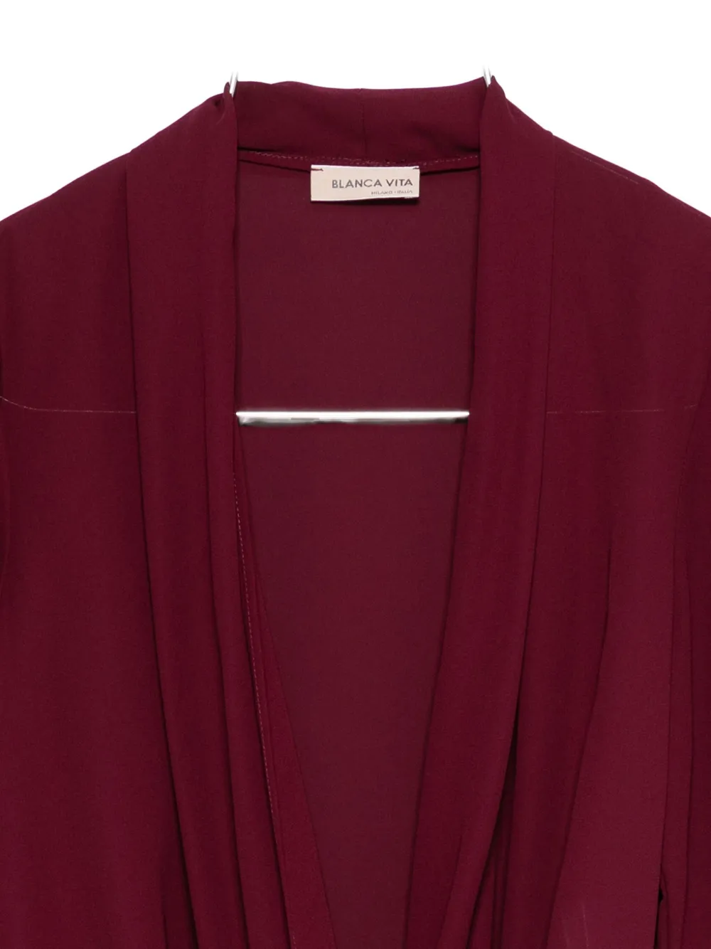 Blanca Vita Draped-neckline Top In Red