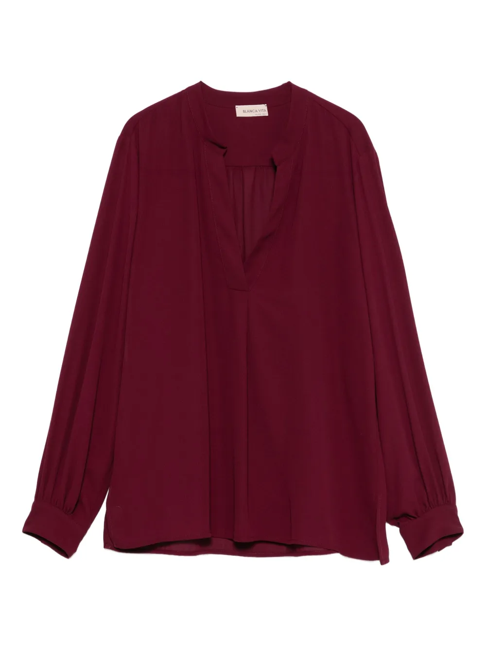 Blanca Vita keyhole-neckline long-sleeve top | Red | Image 1