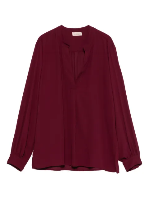 Blanca Vita keyhole-neckline long-sleeve top