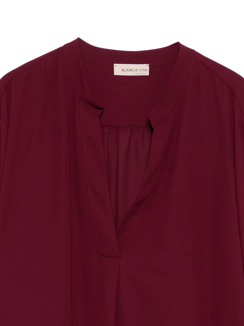 Blanca Vita Top met lange mouwen en keyhole hals Rood