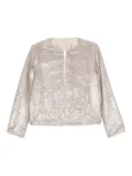 Herno sequinned zip-up jacket - Neutrals