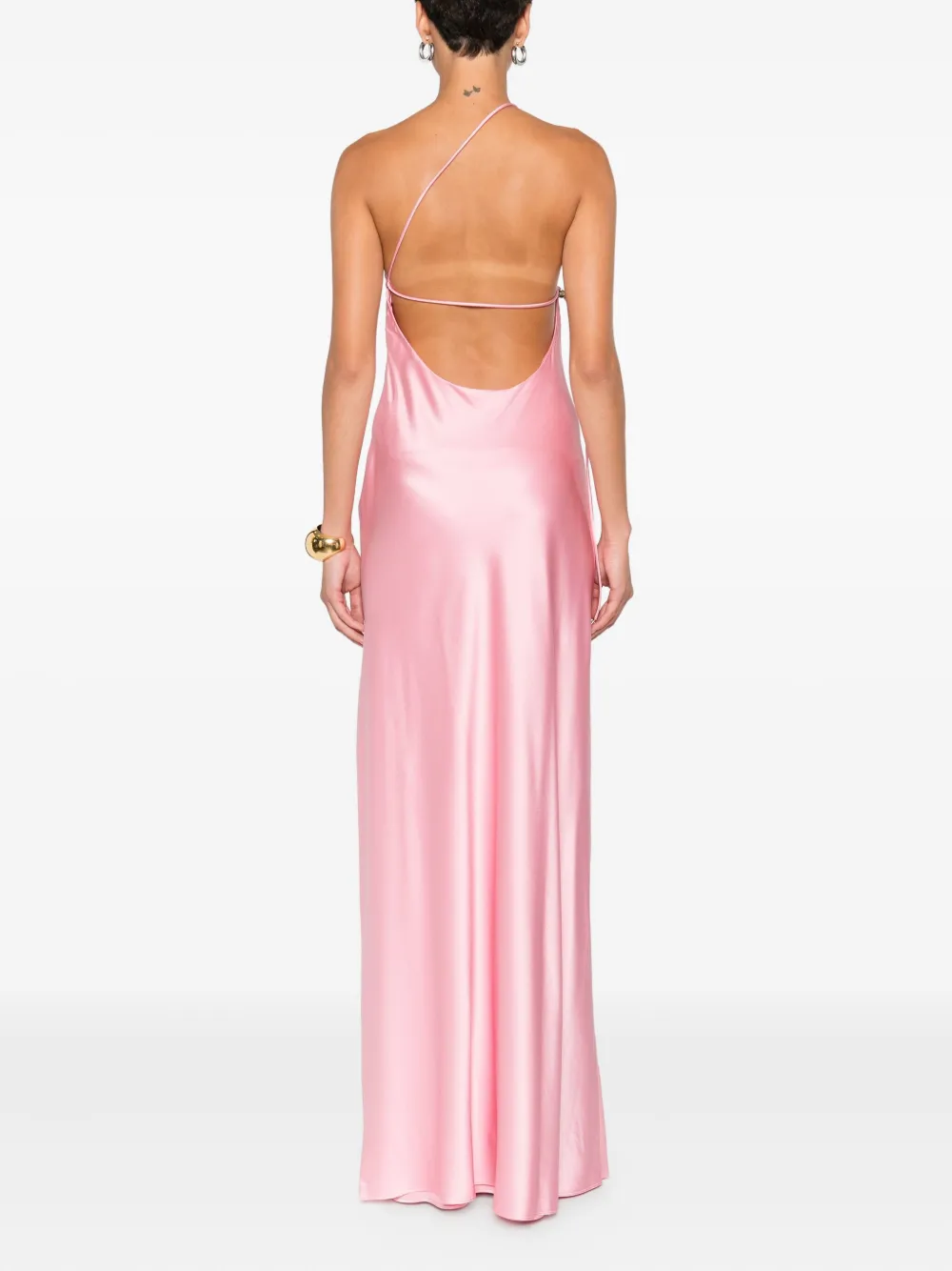 Danamè Asymmetric Slip Dress In Pink