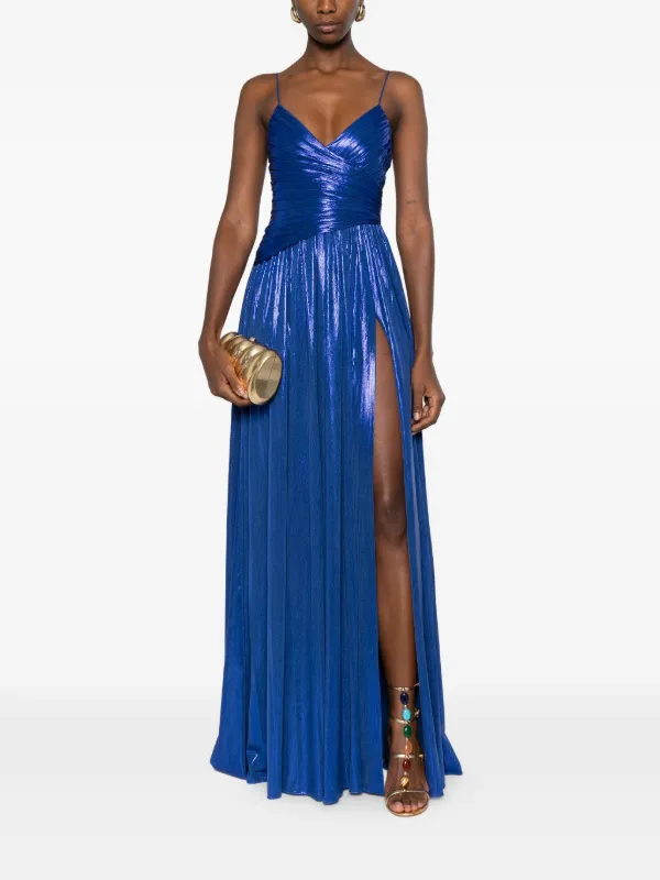 Retrofete metallic-effect Maxi Dress | Blue